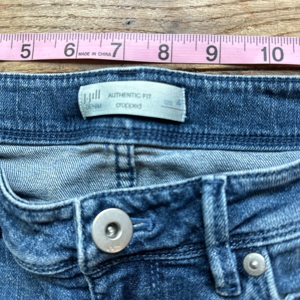 J.Jill Jeans Floral‎ Embroidery Boho  Cropped Size 4 Blue Denim Casual - Picture 5 of 11